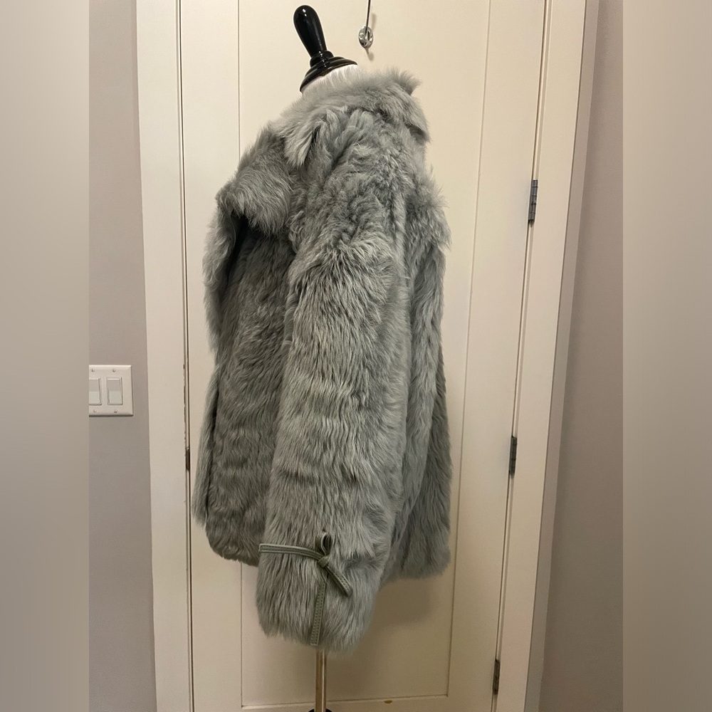 PELLICCE FUR shearling lamb skin Grayish Mint stunning !!! $980 - Picture 7 of 7